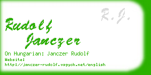 rudolf janczer business card